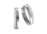 Paar Creolen Vivance "925 Silber Zirkonia Rhodiniert", Weiß (Weiß, Weiß), Ohrringe, Damen, One-Size, Silber 925 (Sterlingsilber)