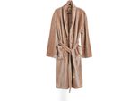 Bademantel DONE. Gr. S, taupe, L:120cm, Flanell, Hausmäntel, Bademantel