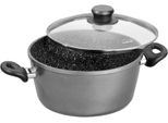 Kochtopf Stoneline, Grau (Anthrazit), H:9,5Cm Ø:20Cm, TöPfe, Kochtopf, Mit Glasdeckel, Induktion