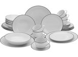 Geschirr-Set OTTO HOME Mareen, weiß, 30 Stk., Porzellan, Geschirr-Sets, Geschirr-Set, Moderne Optik, Zeitloses Design, Trendige Form