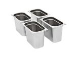 Contenitori Gastronorm 4 Pz. Gn 1/4 200 Mm Acciaio Inox