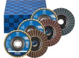 Pferd Tools Polivlies Set Di Dischi Lamellari Pvl 3 Pezzi Corindone 125 Mm Foro 22,23 Mm A100,180,280