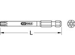 Ks Tools 1/4Torsionpower Bit Tx, 75Mm, TB10, Con Foro, 918.3650