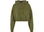 DáMská Mikina Urban Classics Ladies Cropped Heavy Hoody Summerolive - L