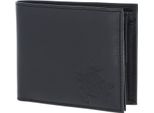 Oxmox Pelle Portafoglio Leather QuerscheinböRse Turtle Embossed Black Nero