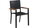 Vidaxl Sedie Da Giardino 2 Pz. Poli Rattan Nero