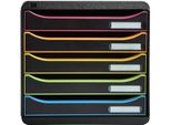 Exacompta 309914D Cassettiera Big Box Plus - A4+, 5 Cassetti Aperti, Nero/Arancio/Nero