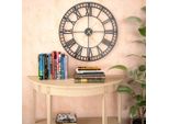 Vidaxl Orologio Da Parete Vintage Con Movimento Al Quarzo In Metallo 60 Cm Xxl