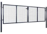 Cancello Da Giardino In Rete Acciaio Zincato 289 X 100 Cm Grigio
