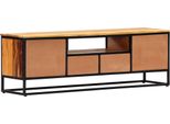 Mobile Tv 120X30X40 Cm Legno Massiccio Di Recupero E Acciaio