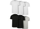 Urban Classics TB2684C | Basic Tee 6-Pack Maglietta Da Uomo - Colore: Wht/Wht/Wht/Blk/Blk/Gry - Taglia: S