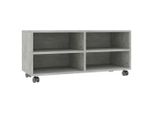 Mobile Tv Con Rotelle Grigio Cemento 90X35X35 Cm Materiale In Legno