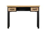 Scrivania 110 X 50 X 76 Cm In Legno Massiccio Di Mango