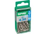 Set Di 25 Viti Spax In Acciaio Inox Testa Svasata Torx, Diam.4 Mm X L.30 Mm