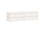 Vidaxl Fioriera Bianca 180X50X50 Cm In Legno Di Pino Massiccio