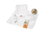 Set Per Lettino Sleepling, Piumone 4 Stagioni, Piumone 80 X 80 Cm E Cuscino Piatto, Cuscino 35 X 40 Cm, Eu