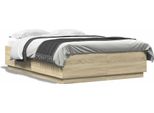 Vidaxl Struttura Per Letto In Rovere Sonoma 150X200 Cm Materiale A Base Di Legno