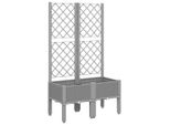 Vidaxl Fioriera Con Traliccio Grigio Chiaro 80X40X142 Cm Pp