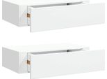 Vidaxl Mensole A Muro Con Cassetti 2 Pz. Bianco 40X23,5X10 Cm Mdf