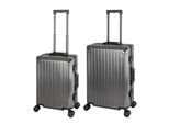 Travelhouse® Tokyo Set Di Valigie In Alluminio 2 Pezzi S+M -Grigio- 40 L / 66 L Trolley Rigido