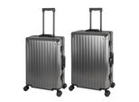 Travelhouse® Tokyo Valigia In Alluminio Set Di 2 M+L - Grigio - 66 L / 100 L Trolley A Guscio Rigido