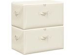 Vidaxl Scatole Portaoggetti 2 Pezzi In Tessuto 43X34X23 Cm Crema