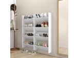 Scarpiere A Muro 4 Pz. Bianco 60X18X60 Cm Materiale A Base Di Legno