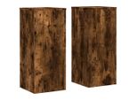 Vidaxl Supporto Per Piante 2 Pz. Rovere Affumicato 30X30X70 Cm Materiale A Base Di Legno