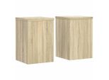 Vidaxl Supporto Per Piante 2 Pezzi Rovere Sonoma 25X25X35 Cm Materiale A Base Di Legno