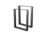 Bc-Elec - HM6072-B Set Di 2 Gambe Per Tavolo In Acciaio, Nero, Gambe Per Mobili, Gambe Per Tavolo In Metallo 60X72Cm Gambe Per Mobili