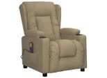 Vidaxl Poltrona Per Massaggi Con Ausilio Per La Posizione Eretta Cappuccino-Marrone In Pelle Finta