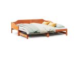 Vidaxl Letto Da Giorno Allungabile Marrone Cera 80X200 Cm In Legno Di Pino Massiccio