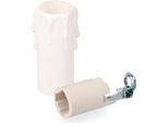 Edm 44120 Zoccolo Per Lampada E Candela Corta In Porcellana Bianco Bianco Taglia Unica