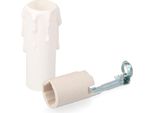 Edm 44125 Zoccolo Per Lampada Con Porcellana Per Candela Media Confezionato Bianco Bianco Taglia Unica