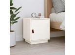 Comodino Bianco 40X34X45 Cm In Legno Di Pino Massiccio