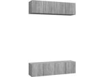 Vidaxl Mobili Tv A Parete 4 Pz. Grigio Sonoma 60X30X30 Cm Materiale A Base Di Legno