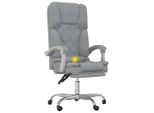 Vidaxl Sedia Da Ufficio Con Funzione Massaggio In Tessuto Grigio Chiaro
