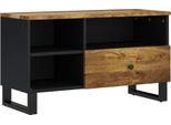 Mobile Tv 80X33X46 Cm In Legno Massiccio Di Mango E Materiale A Base Di Legno