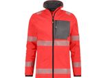 Giacca A Strato Medio Ad Alta Visibilità, Rosso Neon/Grigio Cemento, Taglia S