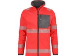 Giacca A Strato Medio Ad Alta Visibilità, Rosso Neon/Grigio Cemento, Taglia M