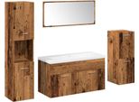 Syfax™ Set Mobili Da Bagno 5 Pz Legno Antico In Legno Multistrato