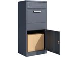 Cassetta Per Pacchi Toboli Antracite 500 X 370 X 1120 Mm, Cassetta Per Pacchi A Casa, Accettazione Privata Di Pacchi Adatta A Pacchi E Piccole Confezioni, Cassetta Per Lettere Autoportante In Acciaio