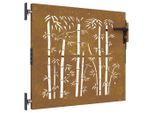 Vidaxl Cancello Da Giardino 85X100 Cm In Acciaio Corten Design Bambù