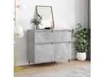 Vidaxl Credenze 2 Pz. Grigio Cemento 40X35X70 Cm Materiale A Base Di Legno