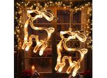 Led Stelle Di Natale Finestra Luci 2 Pezzi Bianco Caldo Led Renna Luci Finestra Appeso Luci Batteria Operato Decorazione Di Natale Porta Casa Festa Decorazione