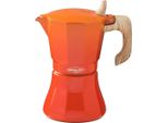 Oroley Caffettiera Italiana Petra 9 Tazze Alluminio Arancione