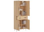 Vidaxl Credenza Sonoma-Quercia 69,5X34X180 Cm Materiale A Base Di Legno