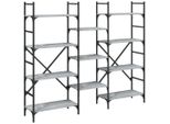 Libreria Grigia Sonoma 160X28,5X136,5 Cm In Materiale Ligneo