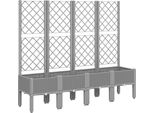 Vidaxl Fioriera Con Traliccio Grigio Chiaro 160X40X142 Cm Pp