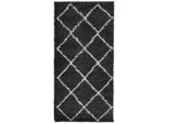 Vidaxl Tappeto Shaggy Pamplona A Pelo Alto Moderno Nero Crema 100X200Cm